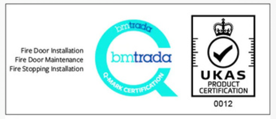 BM TRADA Q-Mark certification (UKAS accredited) - fire door installation, fire door maintenance, fire stopping installation